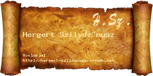 Hergert Szilvánusz névjegykártya